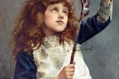 Girl with Mice - Alexander Mark Rossi (1840 – 1916)