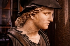 Marble and bronze bust of helmeted Athena. The eyes were originally inlaid. Roman version of a Greek work of the 4th century BC. British Museum