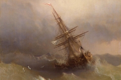 Ship in the Stormy Sea #russianart #ivanaivazovsky